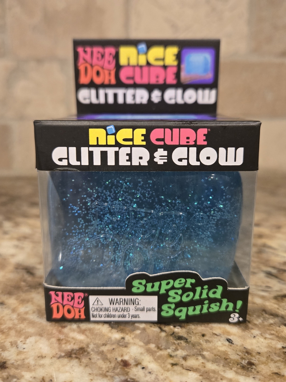 Needoh Nice Cube Glitter & Glow Blue - BNWT